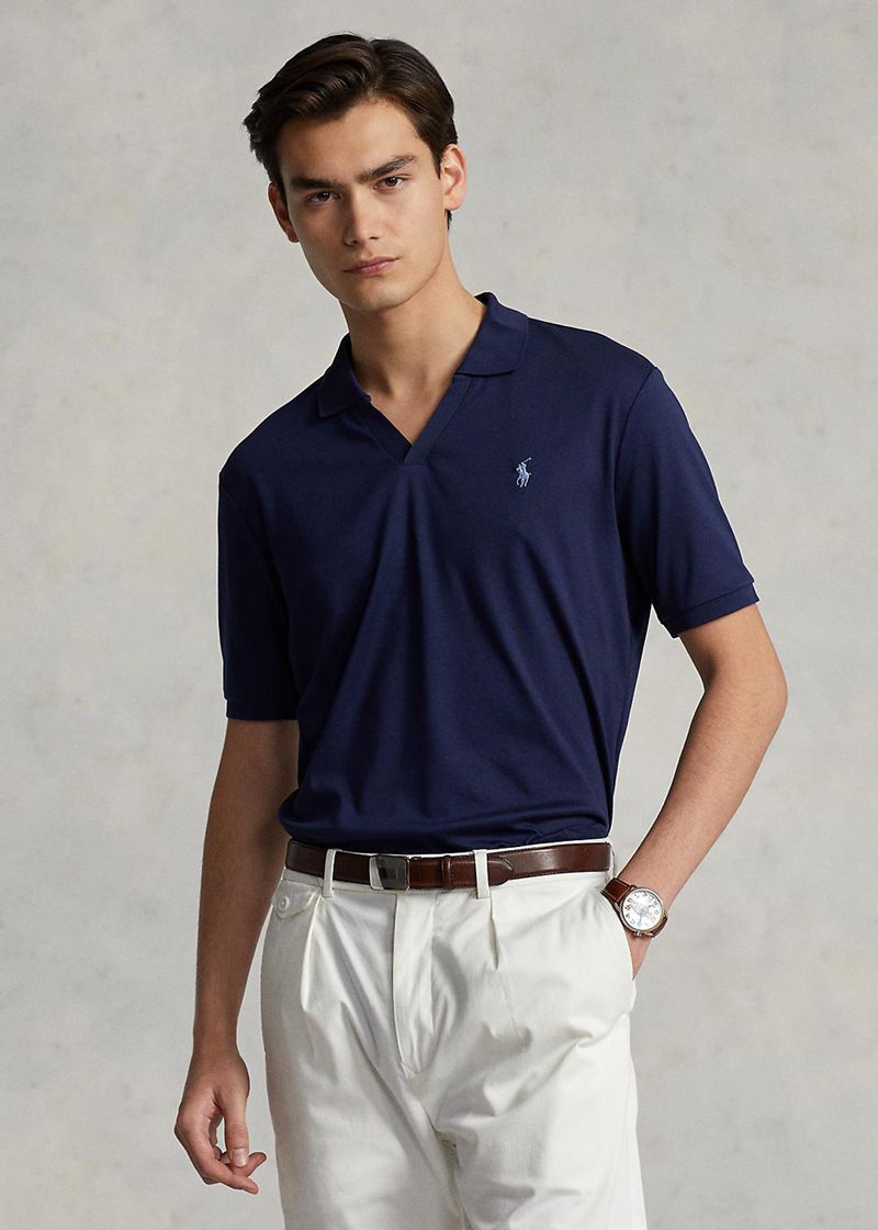 Poleras Polo Polo Ralph Lauren Hombre Custom Slim Fit Soft Cotton Chile Azul Marino YFLWZ-1607